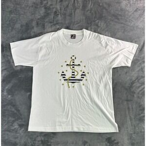 Vintage 90s FOTL Single‎ Stitch Boat Anchor Nautical Graphic Tee White Men's XL